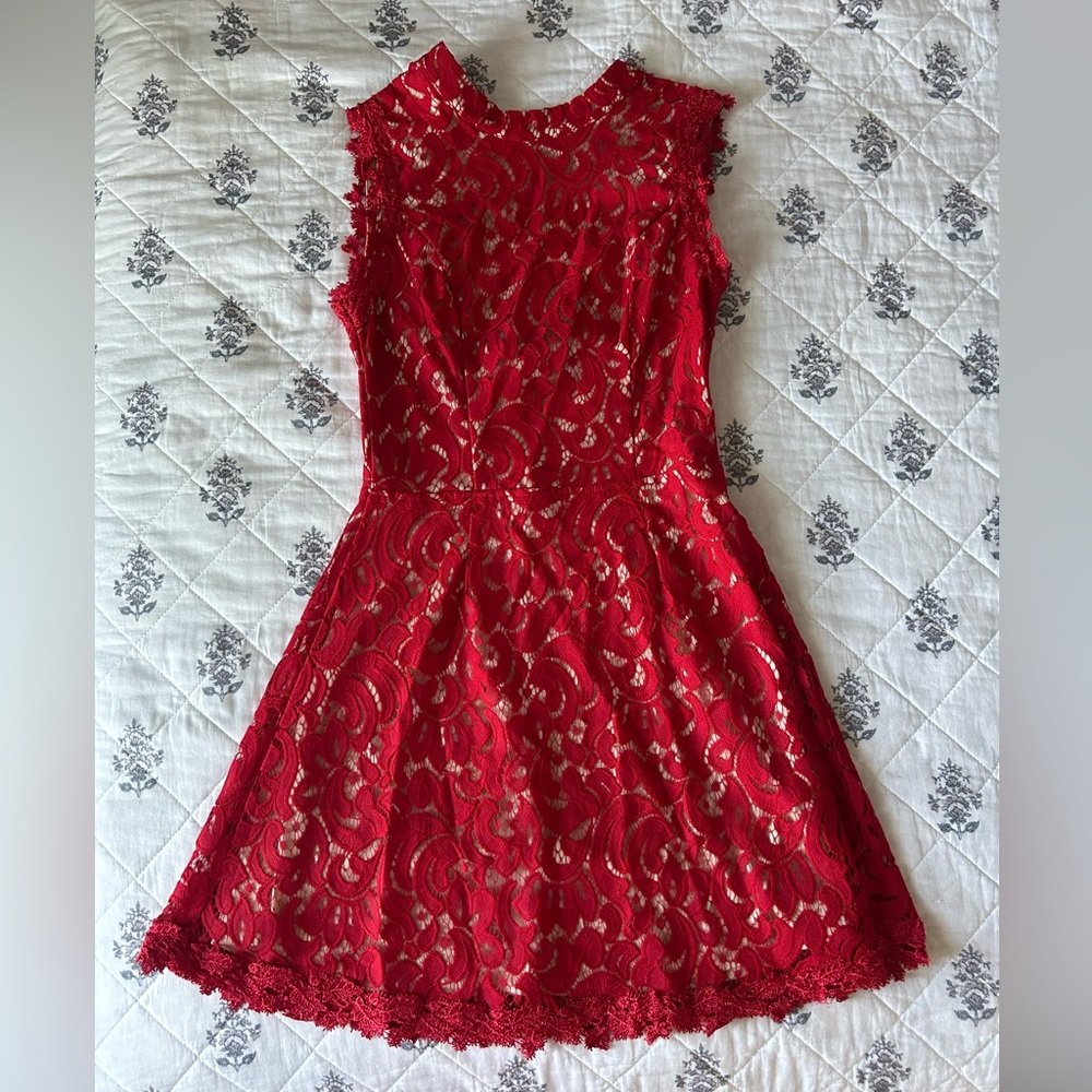 Francesca’s Red Lace Dress
